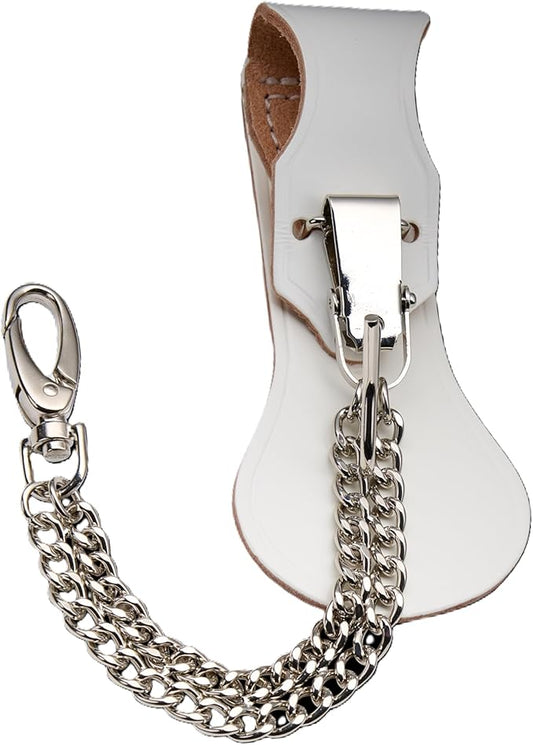 USMC Officer's Sword Frog Bundle Leather Saber Holder with Chrome Metal Chain for Ceremonial Sword