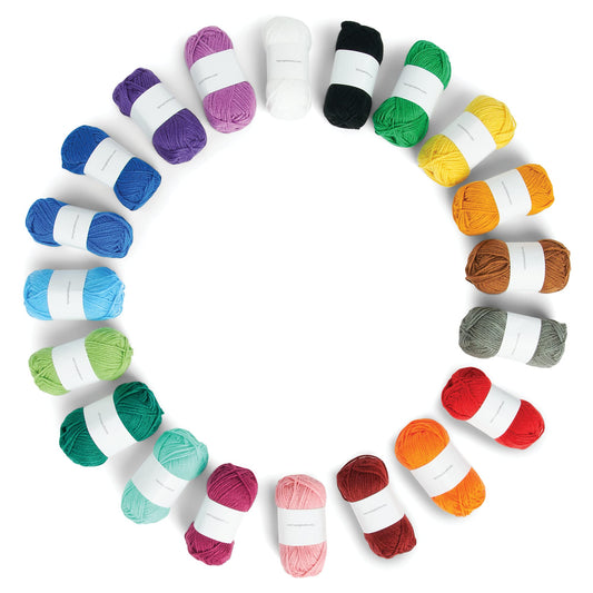 Caron Little Crafties Acrylic Mini Yarn Multipack 20 Count (Pack of 1) – Knitting, Crocheting & Art Projects – Machine Washable & Dryable – Durable Light Weight Yarn Kit