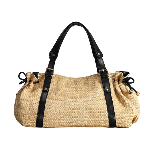 OWGSEE Straw Tote Bags for Women, Y2K Large Soft Summer Straw Purses and Handbags Shoulder Woven Raffia Beach Boho Bag(Khaki)