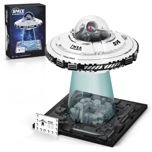 BNG UFO Space Building Blocks, UFO Toy Building Sets, Galaxy Star Spaceship Building Kit, Home Office Decor, Creative Gift for Girls and Boys 8-14