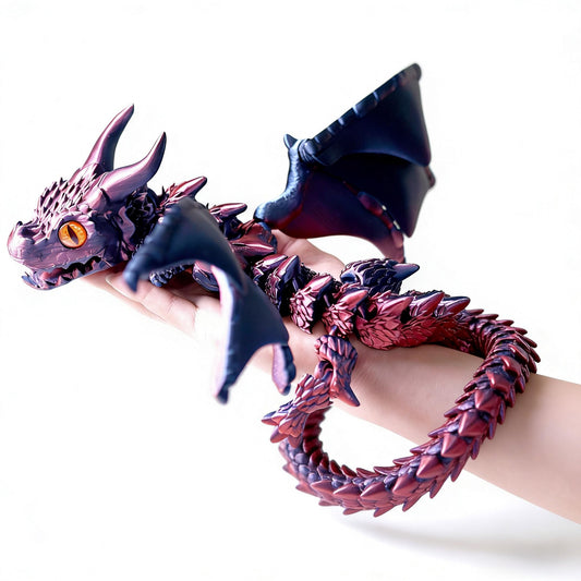 22inch 3D Printed Dragon with Wing,Cool Flying Dragon Movable Mouth,Flexible Joint Animal lacertid Pterosaur Figurines,Home Office Decor,Fidget Toys for Adults Teens,Surprise Fantasy Gifts (RBL)
