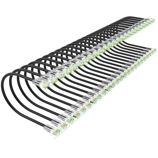 Xcftaud 6 3 (24Pack), Cat6a 10Gbps 550Mhz, Cat6, Cat6a Setup, Cat Patch Cables feet Slim Ethernet Patch Cable UTP Pure