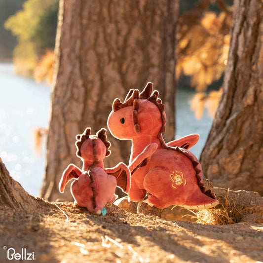 Bellzi Fire Dragon - 11.5" Cute Stuffed Animal Plush Toy - Adorable Soft Dragon Toy Plushies and Gifts - Perfect Present for Kids, Babies, Toddlers - Draggi