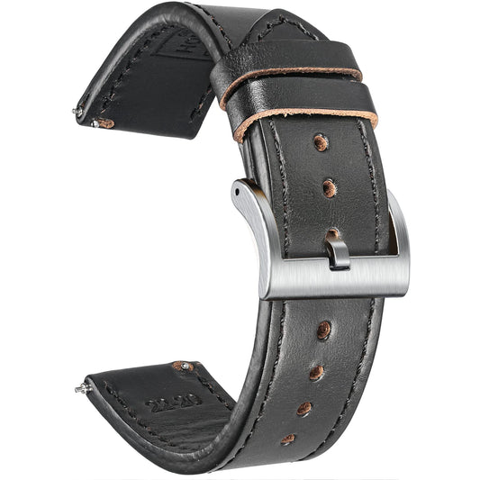 hemsut h 20mm Watch Bands, Vintage Horween Leather Watch Strap Quick Release Replacement Wrap for Men or Women Tranditional or Smart Watches