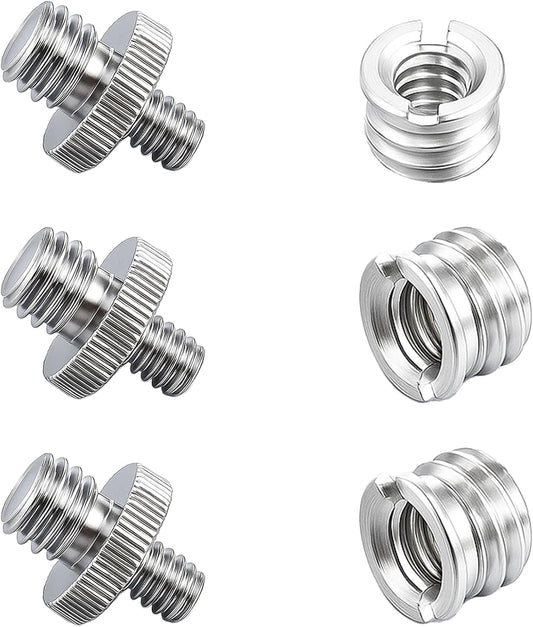 Xelsluthe 6 1/4 Inch 3/8 Inch 3/8 1/4 Pcs Tripod Adapter, to Tripod Adapter with to Mount Screws for Camera Monopod