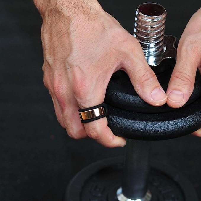 Rinfit Smart Ring Protector - Silicone Ring Enhancer for Active Lifestyle and Gym - StyleFit U.S. Design Patent - Black, Size 8