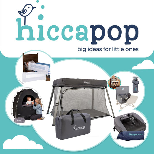 Hiccapop TravelPod Portable Crib for Baby, Lightweight, Foldable Travel Crib for Baby and Toddlers with Zippered Door, Waterproof Base & Carry Bag