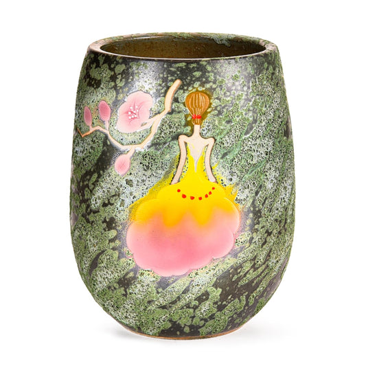 Sungmor 10.6 Inch Ceramic Succulent Plant Pot with Drainage Hole, Hand Painted Flower Pots for Plants, Unique Texture Decorative Planter for Indoor and Outdoor, Pottery Vase for Home Office Decor