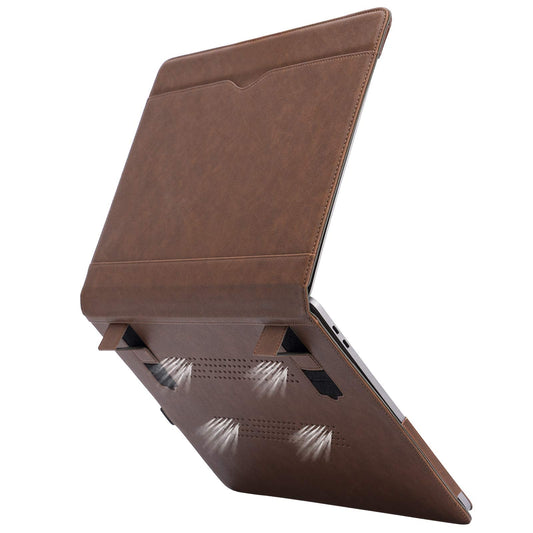 TYTX Compatible with MacBook Air 15 inch Case 2023-2026 Release M2 A2941 M3 A3114 M4 A3241 M5 A3448 with Liquid Retina Display & Touch ID Protective Folio Book Cover with Vents (Dark Brown)