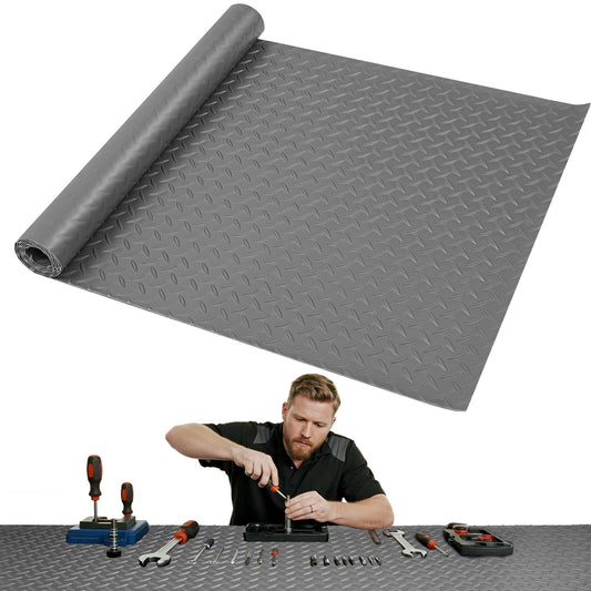 ARQRHTLY Workbench Mat, PVC Work Bench Mat with Non-Slip Texture, 2mm Thick Scratch & Stain Resistant Surface for Painting, Woodworking, Crafting, Building and Tool Protection (Grey, 23.62" x 47.24")