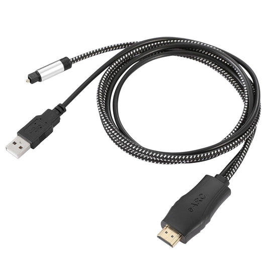 192KHz 3.4ft/1.05m Dolby/DTS 5.1 HDMI eARC/ARC to Optical Audio Converter for TV to Soundbar, Plug & Play eARC