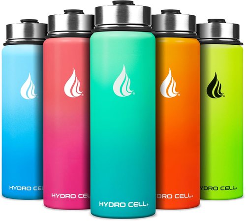 HYDRO CELL Stainless Steel Insulated Water Bottle - Versatile for Hot & Cold Drinks | 24oz Mint Green Thermos