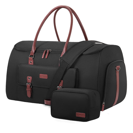 MOSISO Garment Bags for Travel, 50L Carry On Garment Duffle Bag Suit Bags for Men Women Hanging Clothes, 2 in 1 Hanging Suitcase Suit Travel Bags with Toiletry Luggage&Adjustable Shoulder Strap,Black