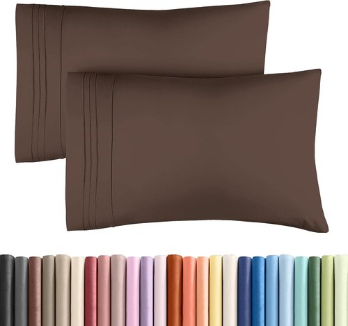 King Standard Pillow Cases by [Brand Name] - Ultra-Soft Hotel Quality Covers | Fade-Free & Wrinkle Resistant - 2 Piece Set in Brown