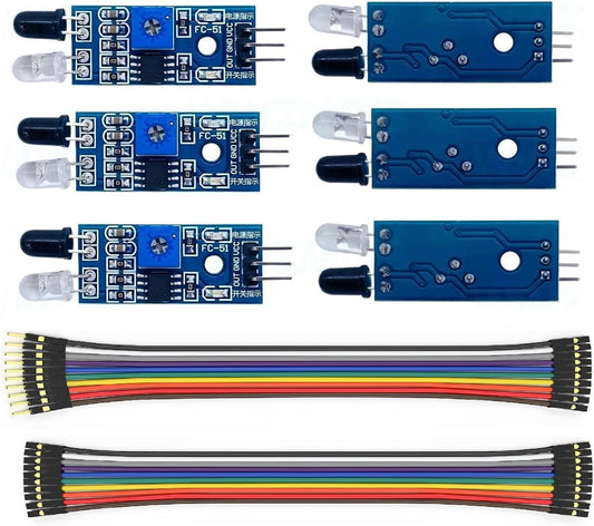 WWZMDiB 6Pcs 3-Wire IR Infrared Sensor Reflective Photoelectric Module for Arduino
