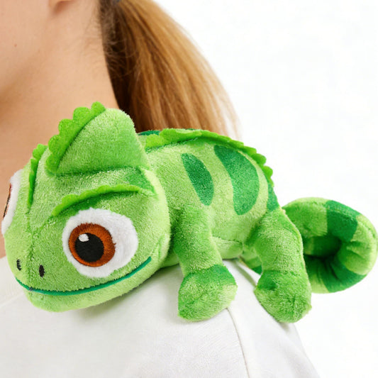 BOKIRZOS Magnetic Shoulder Chameleon Plush Toy, Soft Lizard Stuffed Animal Cosplay Accessory for Kids Teens Adults, Includes Key Ring
