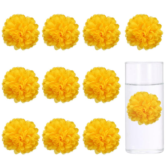 uxcell 12Pcs Floating Flowers for Centerpieces, 2"x2" Faux Flower Heads Artificial Hydrangea Blossom Heads for Home Decor Wedding Party Decoration DIY Craft Supplies, Yellow