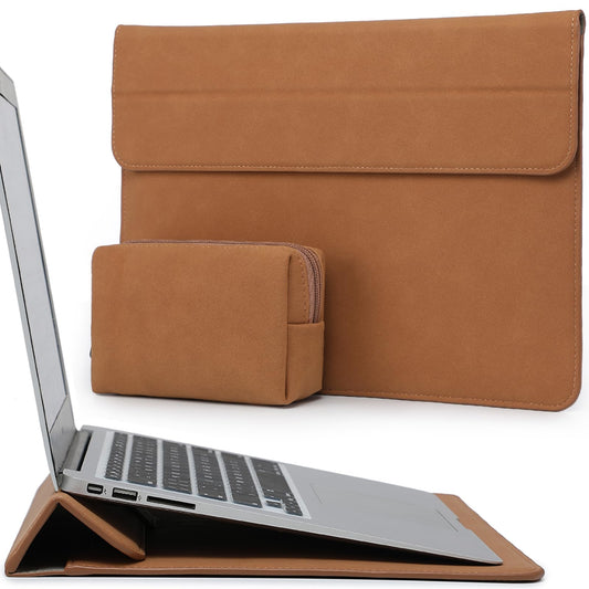 HYZUO 15 Inch Laptop Case Bag Sleeve with Stand for MacBook Air 15 M5 M4 A3241 M3 A3114 M2 A2941 2026-2023, 15" Surface Laptop 7/6/5/4/3, MacBook Pro 15 A1990 A1707 2019-2016, Brown