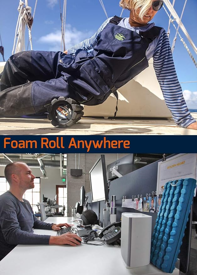 Morph Foam Roller (Bravo-Sage): Collapsible Travel Foam Roller for Pain Relief, Workout Muscle Recovery, Back Massager, Deep Tissue Leg Massage, Back Cracker, Stretcher; Small, Portable