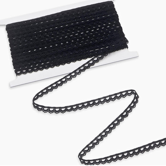 Bijou Joon 15 Yards Crocheted Black Lace Trim Ribbon Vintage Lace Trim Crochet Ribbon DIY for Sewing Crafts Border Decoration Embellishments Encajes Accessories Edging