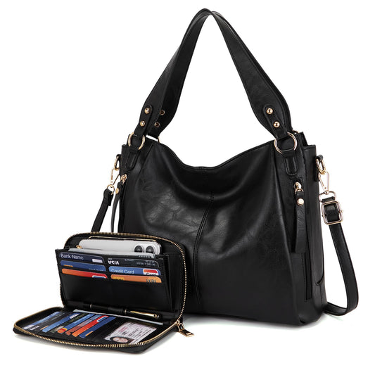 TOVAXY Women's Hobo Handbags Crossbody Bags Ladies Tote Shoulder Bags Purses and Wallet Set 2pcs