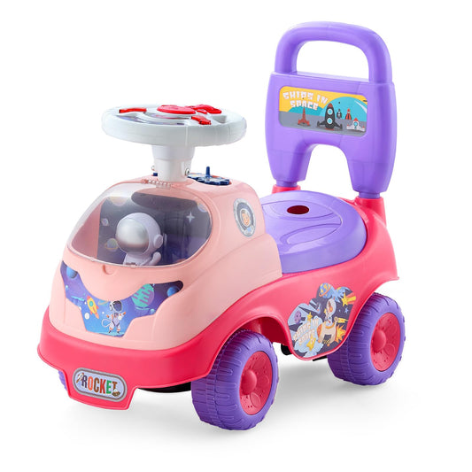 VEVOR Ride On Toddler Push Car, Push Car for Toddler 19 to 36 Months, Kids Ride On Toy with Horn & Music, 48.5 lbs Load Capacity, Under-seat Storage, Foot-to-Floor Walker for Toddlers Boys Girls, Pink