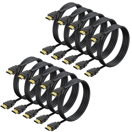 CEFOJQAO 4K 6.6 10-Pack, 2.0 Cable-4K 2.2 2.3, 3D PS4, PS5 HDMI Cable FT Shielded HDMI Cable, Computer HDMI TV for HDR