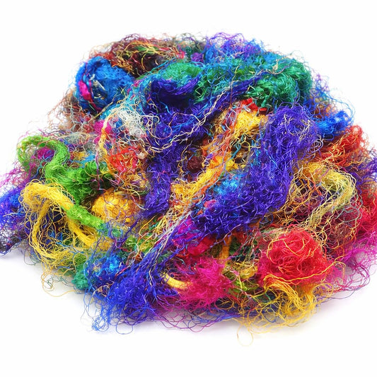 Knitsilk Mulberry Silk Fibers – Hand-Dyed Multicolor Silk Roving for Needle Felting, Wet Felting, Spinning & Knitting – 100 Grams Natural Mulberry Silk for Crafting
