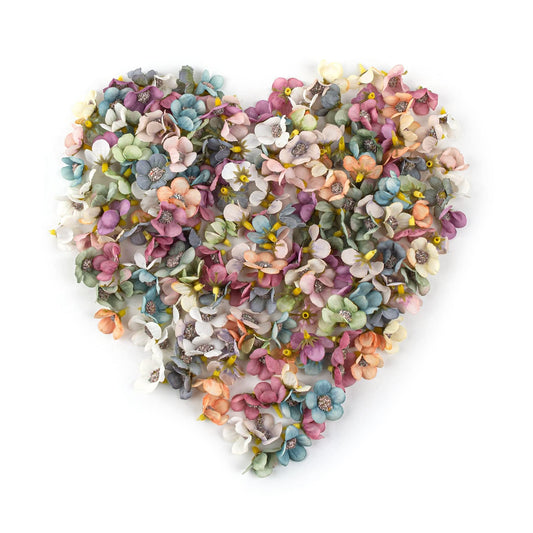 Framendino, 200 Pack Small Fake Flowers for Crafts Multicolor Mini Silk Daisy Flower Heads Wedding Home Decor DIY Scrapbooking Garland Wreath Making