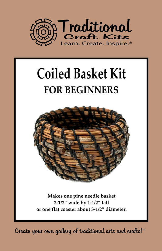Traditional Craft Kits Coiled Basket Weaving Kit for Beginners – DIY Pine Needle Basketry Making Kit – Includes Natural Pine Needles, Hemp Twine, and Tools – Handcrafted Basket Making Supplies