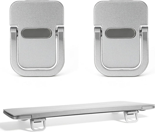 Xosjska 2 PCS Invisible Computer Keyboard Stand, Portable Keyboard Riser, Zinc Alloy Self-Adhesive Mini Laptop Stand