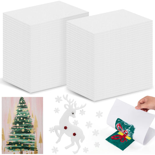 HFKPJRT 110 Pcs Foam Printing Plates, 4 x 6 Inch White Foam Sheets, 2mm Thick Eva Foam Board for Crafts, Styrofoam Sheets Set for Card Making, Crafting, Printing, Stamp, Classroom, Scrap Booking