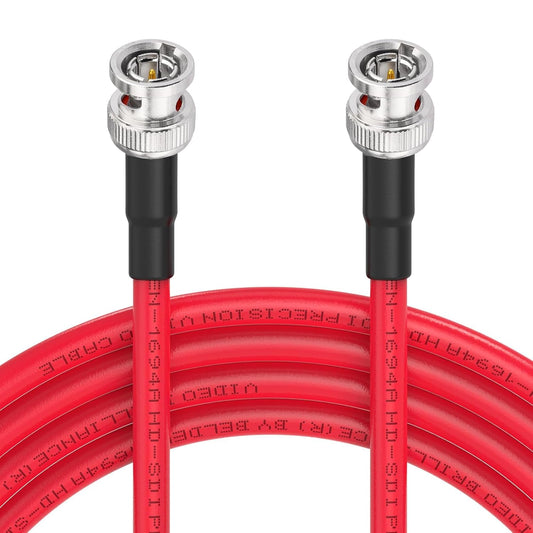3G/6G/12G 10ft 75 1694A HD-SDI/3G-SDI/6G-SDI/4K 1-Pack Superbat SDI Cable BNC Video Cable Ohm Belden Red Support Video