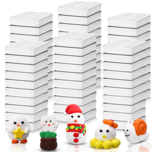 Syhood 60 Pcs 6.6lbs White Reusable and Non Drying Modeling Clay Bulk Plastilina Modeling Clay Gift Set for DIY Sculpting Classroom Arts and Crafts Projects Play
