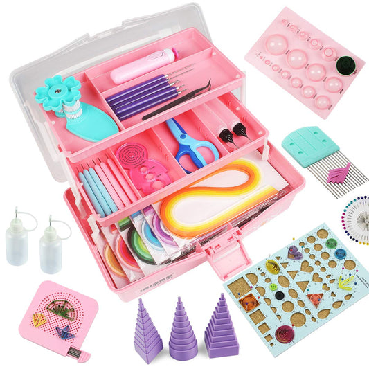 IMISNO Paper Quilling Kits - All-in-One Quilling Tools Supplies,Paper Crimper,DIY Crafts Quilling Paper Strips for Beginners to Advanced Users, Teaching with Manual