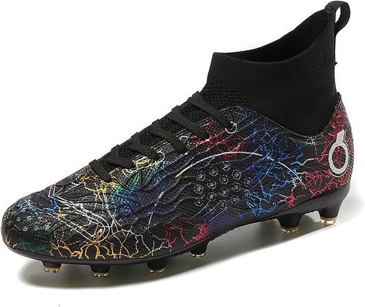 Men's Soccer Shoes High-Top Soccer Cleats Outdoor Breathable Athletic Professional Spikes Youth Boys Football Shoes Unisex