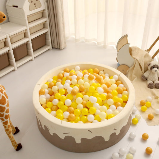GOGOSO Ball Pit Balls for Toddlers Dogs Baby Boys Girls 2.2Inch Plasticball Toys for Kid Play Tent Birthday Slides Party Decor 170 pcs, Cream Yellow+ Macaron Yellow+ White