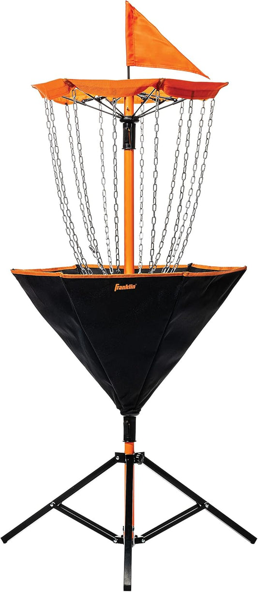Franklin Sports Disc Golf Baskets - Portable Disc Golf Target with Chains Included - Disc Golf Basket Stand Equipment for Hole + Course Creation