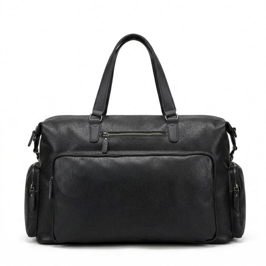 AGVOTK Large Black Travel Duffel Bag with Multiple Compartments – Durable Carry-On Weekender Gym Bag with Shoulder Strap
