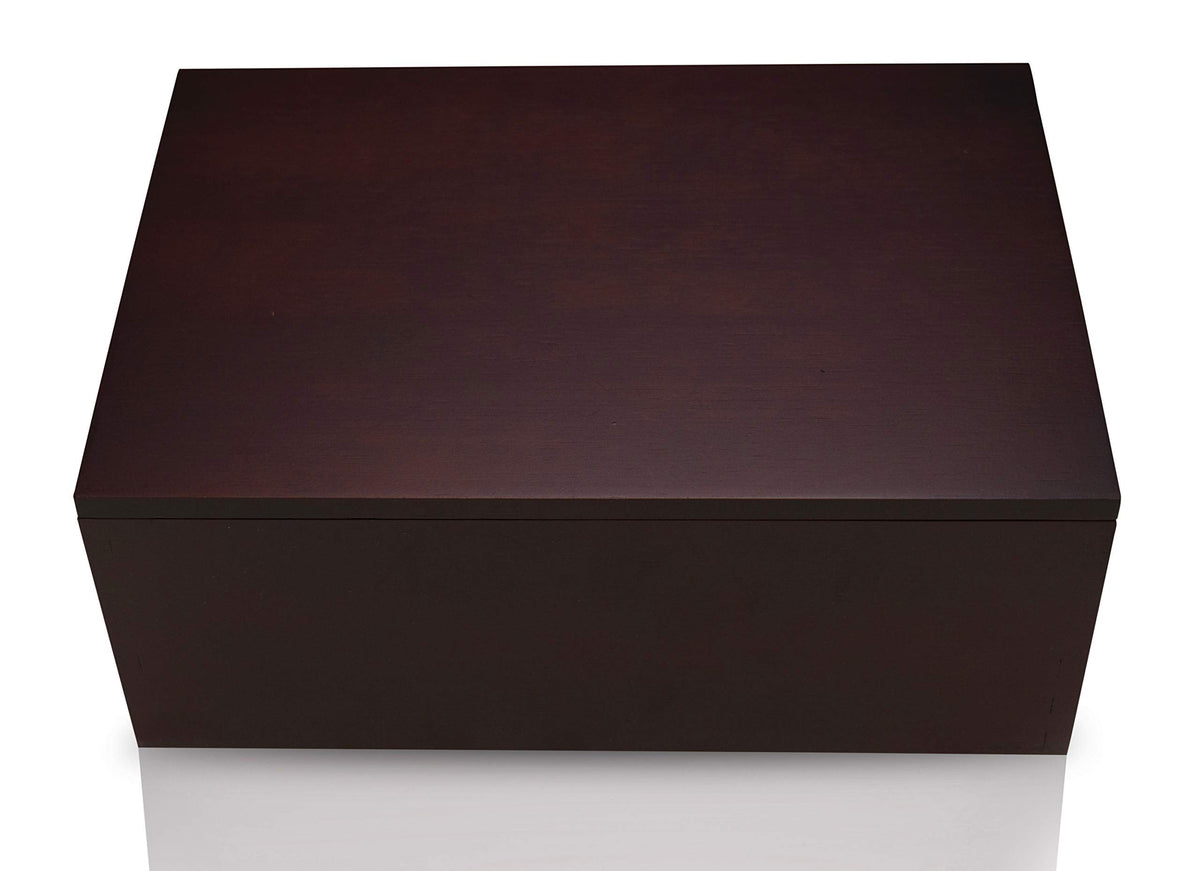 Wooden Storage Box for Home - Large Wood Keepsake Box with Lid - Dark Brown Wooden Memory Box - Wooden Boxes (Dark Brown)