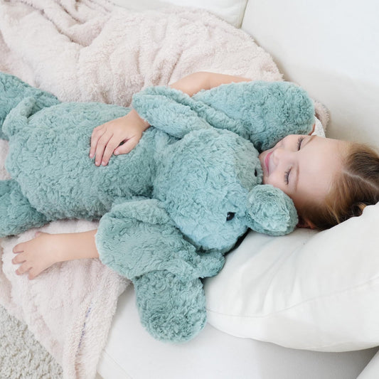 YGZE Weighted Stuffed Animals Elephant Plush Toy, 26 Inch, 4 Pounds, Soft and Huggable Weighted Plush Toy in Sage Green, Ideal Gift for Kids and Adults for Christmas, Birthday, Valentine’s Day