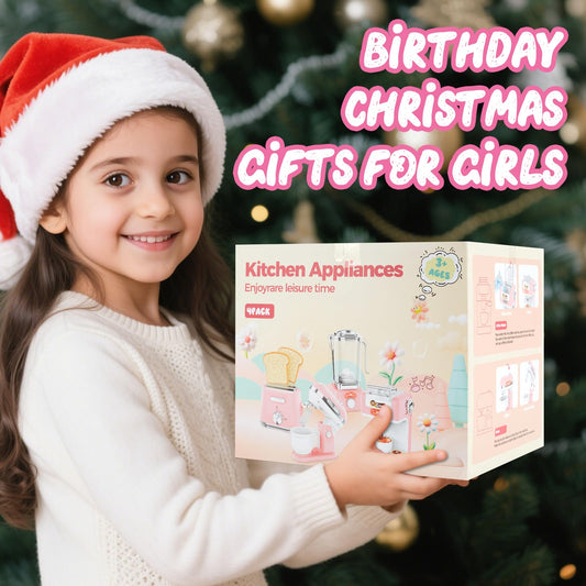 Play Kitchen Accessories,Toy Kitchen Appliances with Blender,Coffee Maker,Mixer,Toaster,Kids Kitchen Playset with Sound & Light,Play Kitchen Sets for Kids Ages 4-8,Pink Kitchen Toys for Girls Ages 3-5