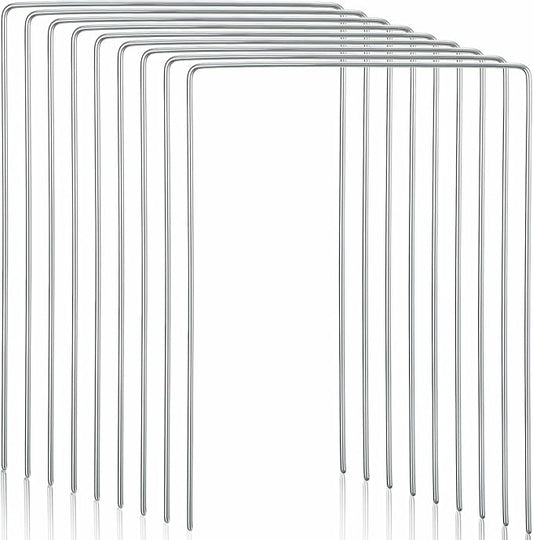 Deekin Set of 9 Croquet Wickets Replacement for Croquet Metal Hoops with Galvanized and Plastic Coating for Family Lawn Backyard Outdoor Game(Square)