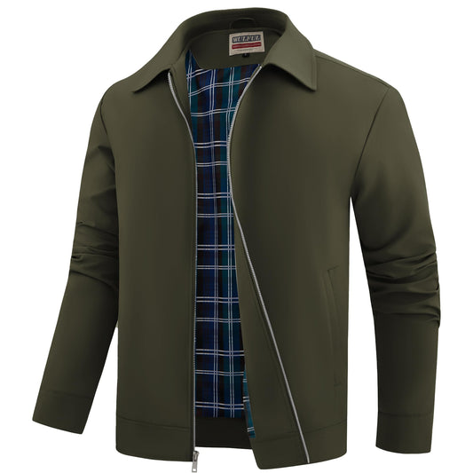 WULFUL Men's Lightweight Jackets Casual Windbreaker Stylish Light Golf Work Dress Business