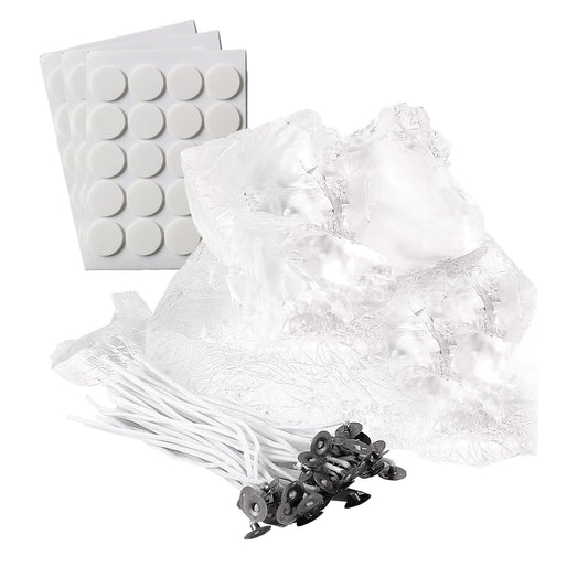 2.2 Lb Gel Wax for Candle Making Set, DIY Clear Gel Candle Wax, Handmade Jelly Candle Making Kit with 50pcs Wicks and 60pcs Wick Stickers