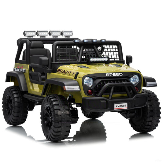 24V 2 Seater Kids Electric Truck with Parent Remote Control, 4WD Ride on Car for Toddlers & Kids 4-8, 100Min Battery, Dual Motor, All Terrain Electric Vehicle Gift for Boys Girls