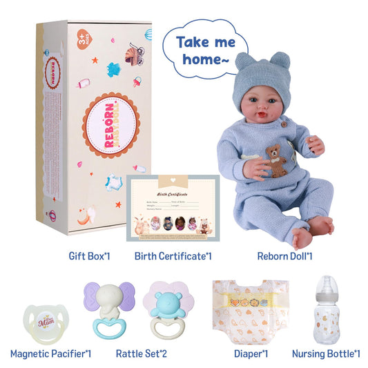 BABESIDE Realistic Reborn Baby Dolls Boy - Ailsa 17 Inch Lifelike Newborn Baby Doll Handmade Real Life Baby Dolls Reborn Doll with Soft Cloth Body Gift Toys for Kids Age 3 +