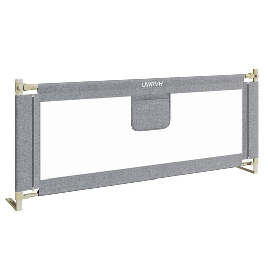 UWRVH Bed Rails for Toddlers，Toddler Bed Rails，Bed Rail for Baby - Adjustable Height Bed Guard with Child Safety Lock, Universal Fit for King/Full/Twin Beds (Grey, 1 Side 74.8Inch)