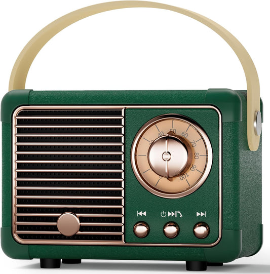 Caulikine Vintage Retro Bluetooth Speaker Old Vintage Decor Birthday Gifts for Men Old School Mini Portable Wireless