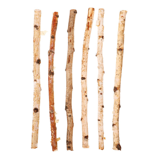 Natural Birch Wood Sticks 15.75 Inch Craft Sticks for DIY Projects Home Decoration Floral Arrangements and Holiday Crafts 6Pcs